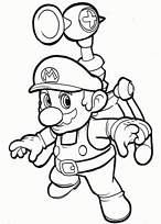 coloriage mario avec sa fusee